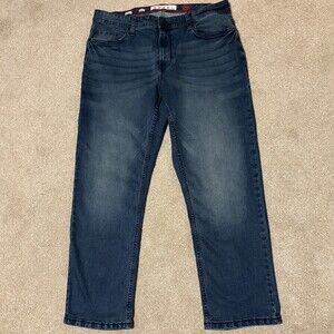 Artful Rebel Jeans Mens 36x30 Athletic Fit Stretch Denim Faded Dark Wash Blue